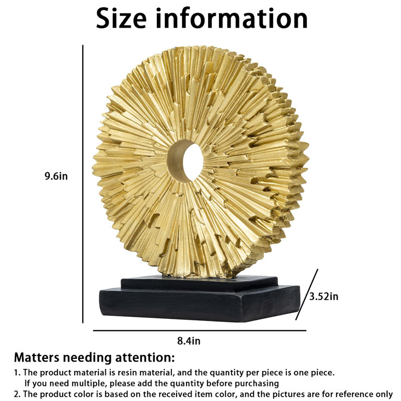 Abstract Art Desktop Decor Statue, 1-Piece Set, Perfect For Office, Bedroom, And Tabletop Display, Gold
