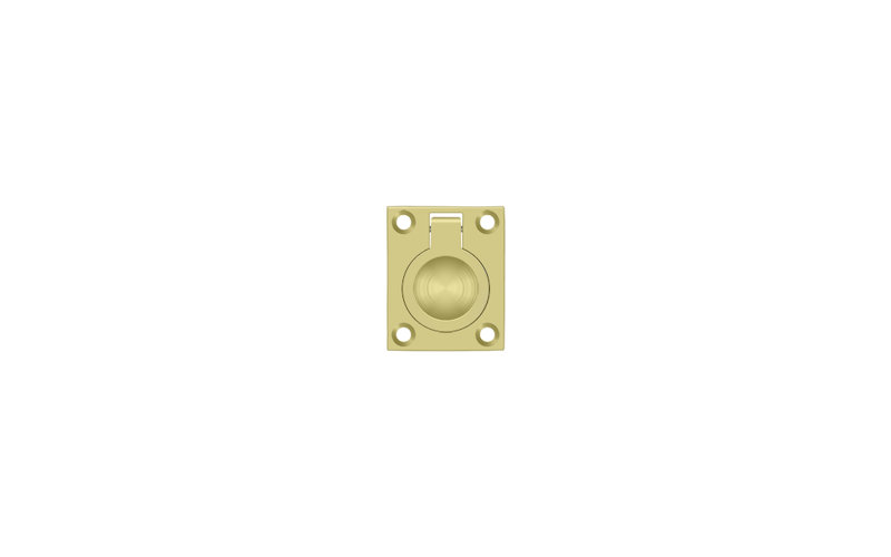 Deltana FRP175U26 Flush Ring Pull, 1-3/4" x 1-3/8" in Polished Chrome, Polished Brass
