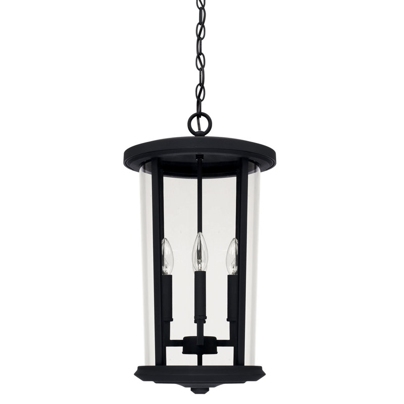 Lanterne suspendue d'extérieur à 4 lumières H 21,75 po Howell, Noir