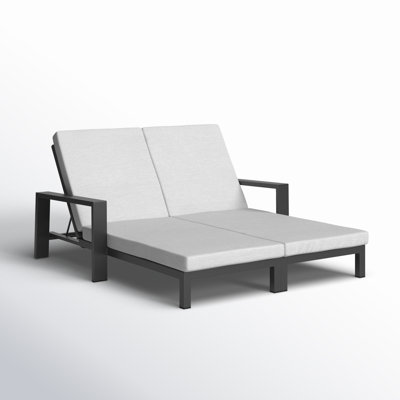 Hoyt Outdoor Metal Double Chaise Lounge