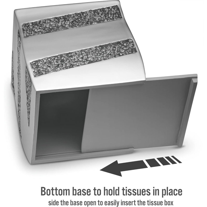 Dwellza Silver Mosaic Square Tissue Box Cover
