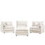 Canapé modulaire en forme de L 102 po, canapé en chenille, 3 places avec repose-pieds mobile (beige)-279136055