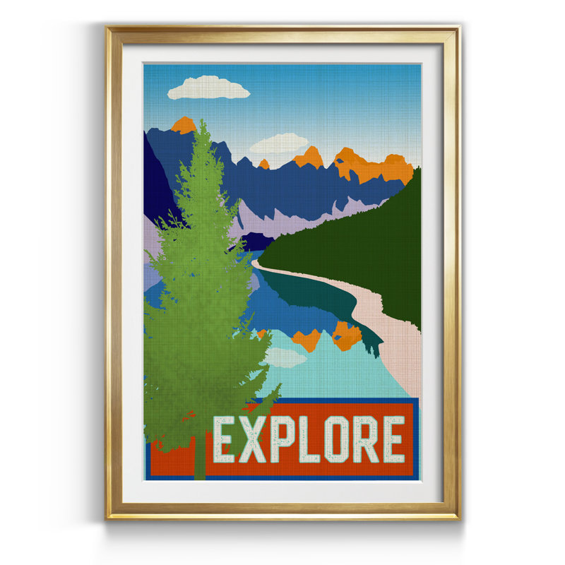 «Explore» par Carol Robinson - reproduction encadrée sur papier, H 26,5 po x l 36,5 po x P 1,5 po, Encadrement doré