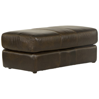 Meleia Top Grain Italian Leather Match Ottoman