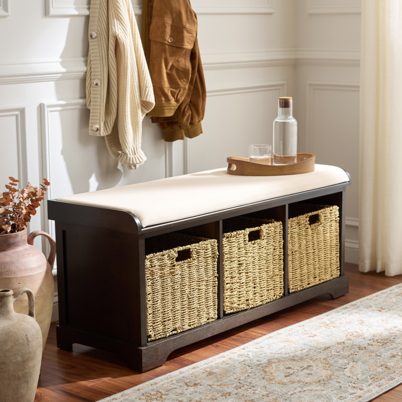 Painswick Cubby Storage Bench, Dark Chocolate