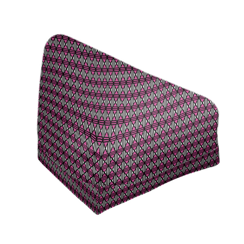 Petite chaise à sacs à billes & Leffel, H 86 po x L 27 po x P 43 po, Rembourrage poly, Noir / rose