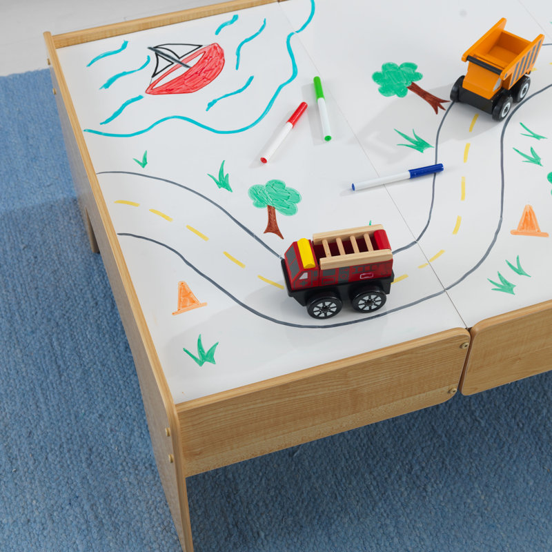 Natural Wooden Double-Sided Train and Activity Table