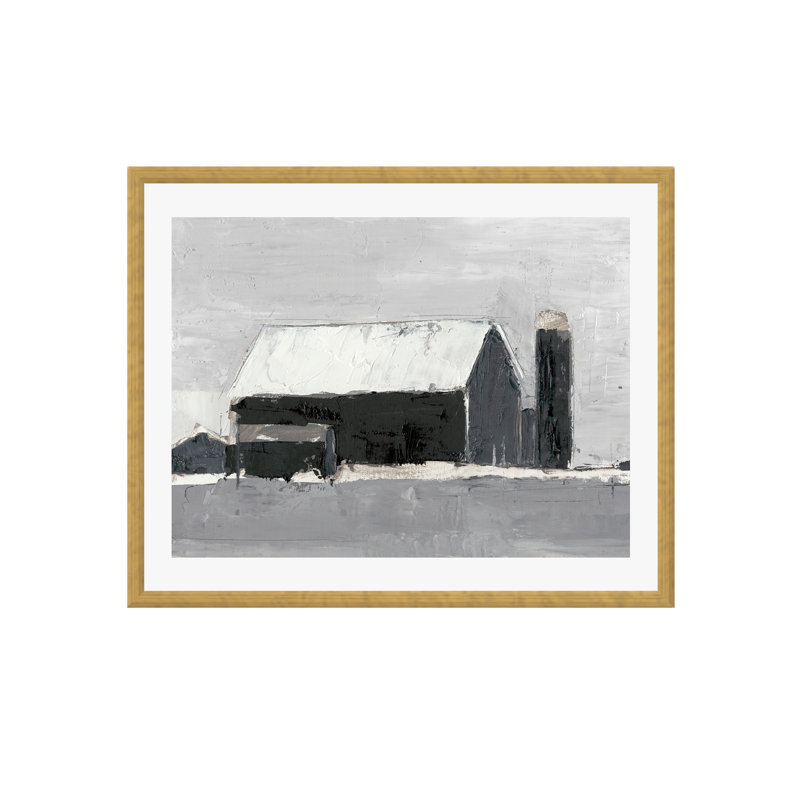 Dynamic Barn I Painting by Ethan Harper, 8"H x 12"W, Gold