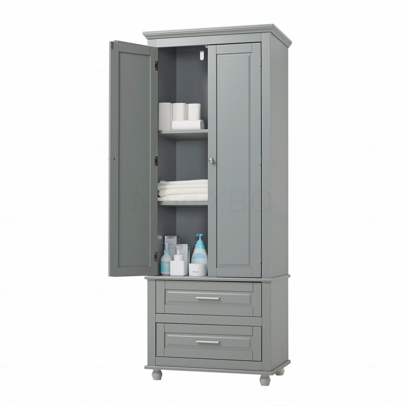 Tall Storage Cabinet With Two Drawers
