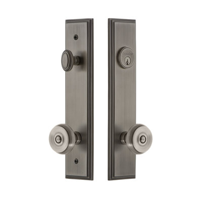Carré Tall Plate Complete Entry Set with Single Cylinder Deadbolot and Bouton Knob