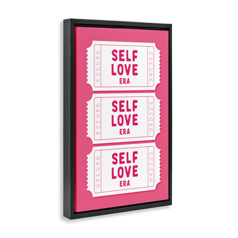 Cadre flottant Self Love Era, design par lettré et doublé, H 25 po x l 17 po, Cadre flottant noir de jais