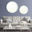 Miroir mural rond perlé P 36 po - Fer blanc mat avec perles décoratives en verre miroir et support en forme de trou de serrure intérieur seulement 36 po-441425920-441426938