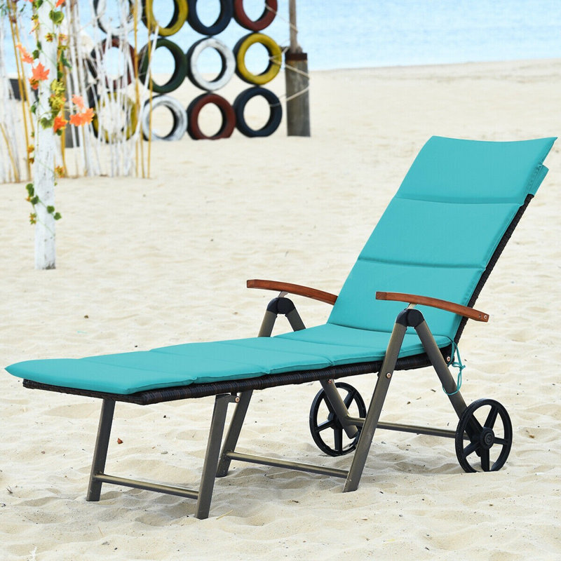 Chaise longue inclinable 73 po Nob Hill, Bleu, Gris