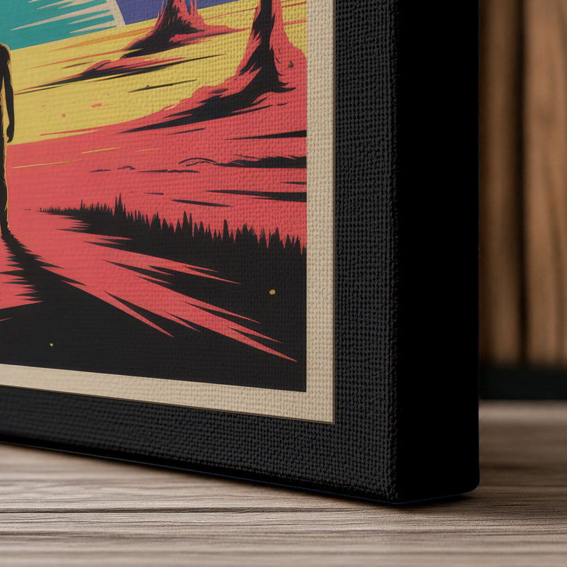 Cosmic Wonder Retro - Wrapped Canvas, 30x20 - 76.2 x 50.8 cm, Black Border