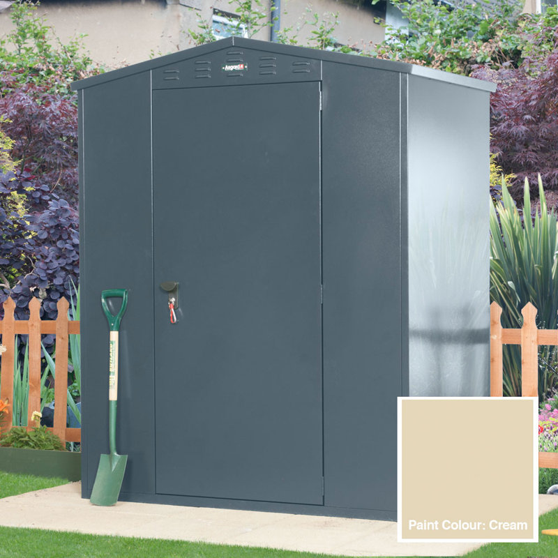 Flexistore 5 ft. W x 4 ft. D Apex Metal Tool Shed, Ivory