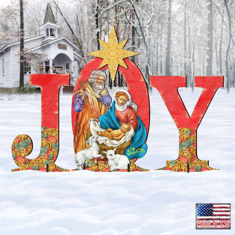 Joy Nativity Yard Lawn Art