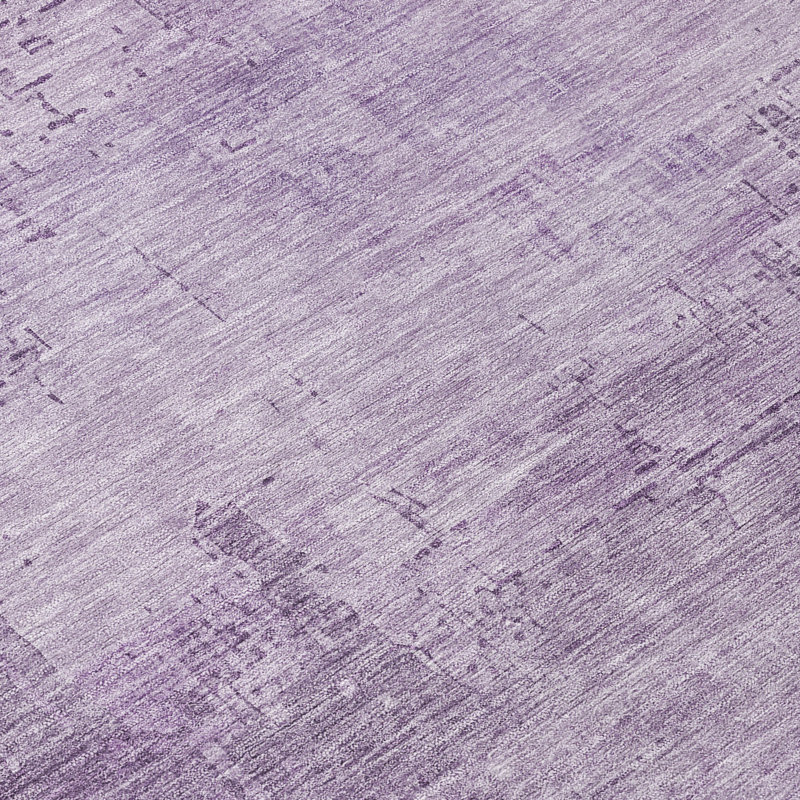 Lavender Flat Woven Rectangular Synthetic Washable Rug 3' x 5'
