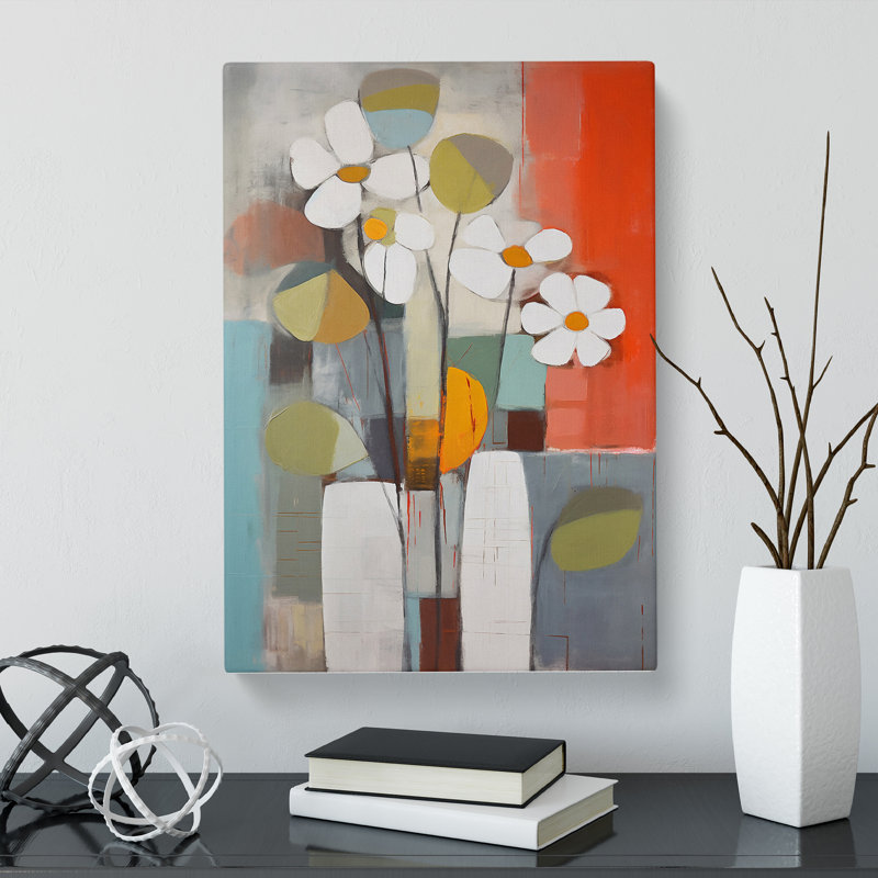 Modern Flowers Mid Century Vol.3 - Wrapped Canvas, 60cm H x 40cm W x 3cm D