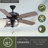 Merih 48 in. Matte Black Indoor Rod Mount Farmhouse Ceiling Fan with Reversible Dark Bronze-Driftwood Blades, LED Light Kit and Pull Chain Included, 3 Speeds, Metal Cage Drum Shade