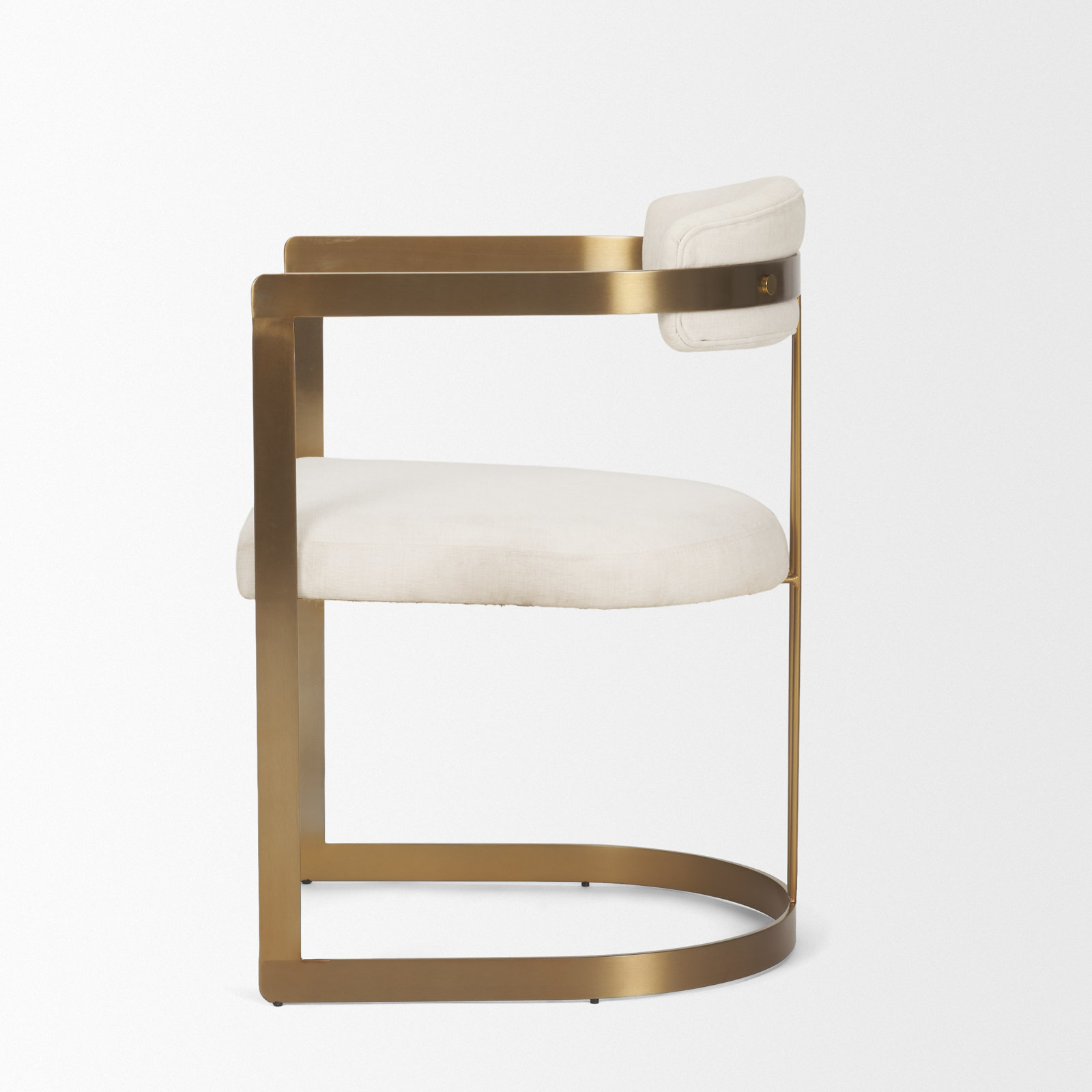 Bradley Linen Armchair, Gold, Linen White