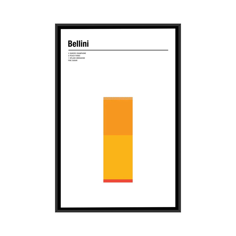 « bellini », impression sur toile, H 26 po x l 18 po x P 1,5 po, Toile avec cadre noir, Pas de tapis