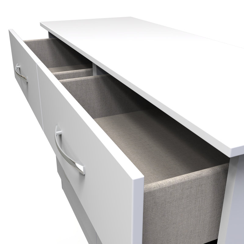 Fully Assembled Alinuswe 6 - Drawer Chest of Drawers, White Matt