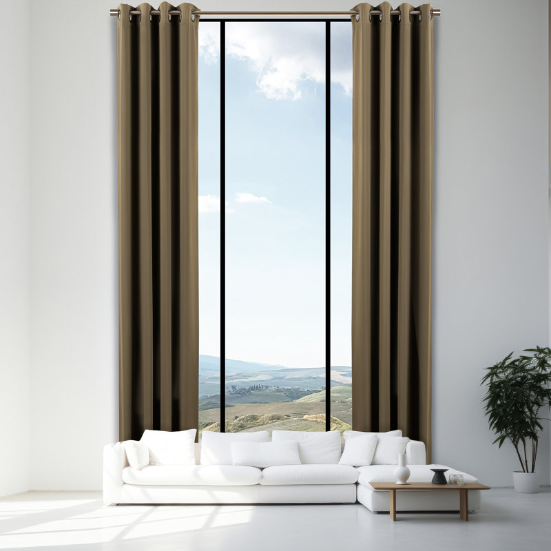 Anthuan Blackout Single Curtain Panel, 52" W x 216" L, Olive