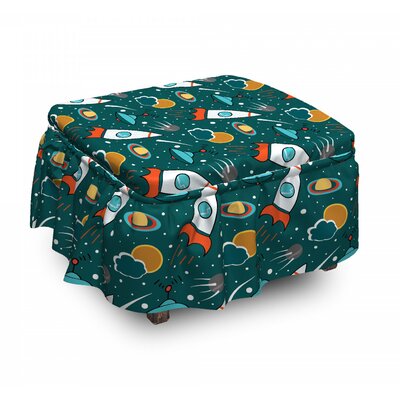 Spaceship Outer Space Nebula 2 Piece Box Cushion Ottoman Slipcover Set -  East Urban Home, 6A9C02DDD05E467E89E32C0C2FF2D55E