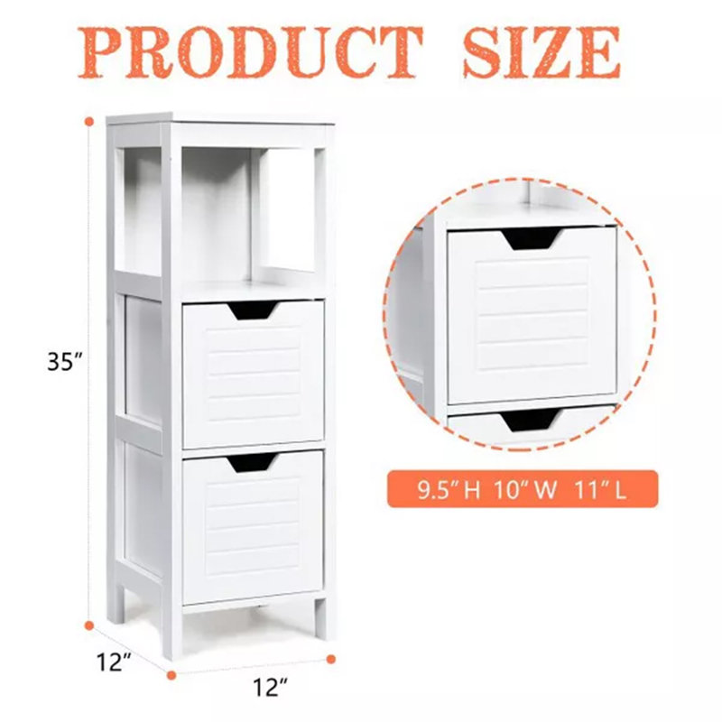 Armoire de salle de bain avec 4 tiroirs, rangement en bois pour salle de bain, chambre à coucher ou bureau, blanc