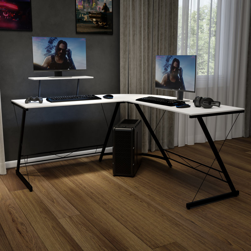 L-Shaped Desk 71.5" Computer Corner Desk, Home Office Corner Desk, Gaming Desk, Space Saving, Black