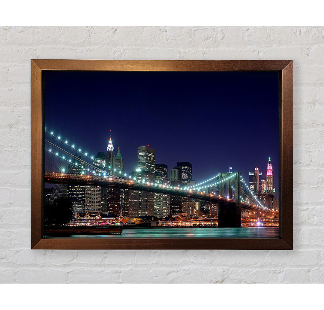 Brooklyn Bridge New York Lichter - Druck