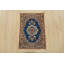 Tapis traditionnel noué à la main en laine bleue 1 pi 4 po x 1 pi Nain Nain