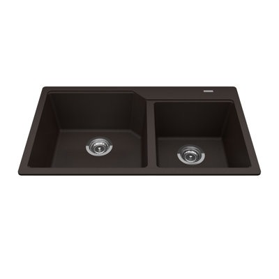 33.88'' L Drop-In Double Bowl Granite Kitchen Sink