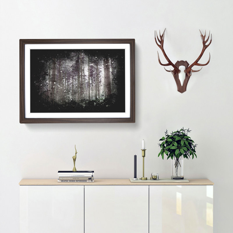 Pretty Forest - Picture Frame Graphic Art Print, 45cm H x 63cm W x 2cm D, Walnut Framed