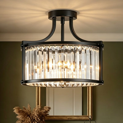Plafonnier encastré en cristal 4 lumières
