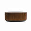 Ensemble de 2 tables basses ovales cannelées - Ensemble de tables basses gigognes en bois massif et en panneau de fibres à densité moyenne (35,43 "/ 23,62")