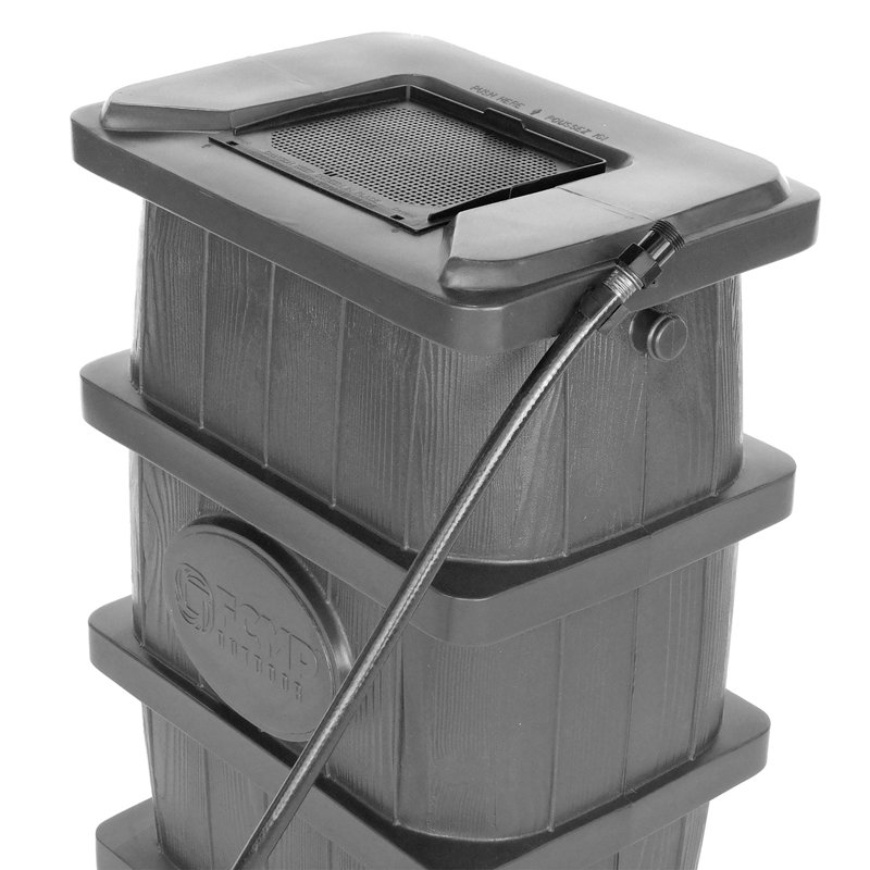Bac à eau FCMP d'extérieur 45 gal à grain de bois, gris