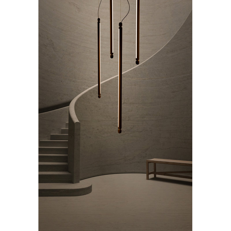 Linea 1 - Light LED Pendant, Walnut, Brass