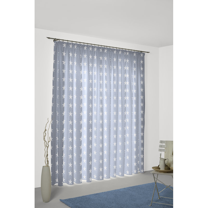 Marple Room Darkening Curtain Single Panel, Blue, 135 W x 245 D cm