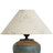 Vintage Brown Ceramic Table Lamp With Bamboo Pattern Linen Shade, Plug-In