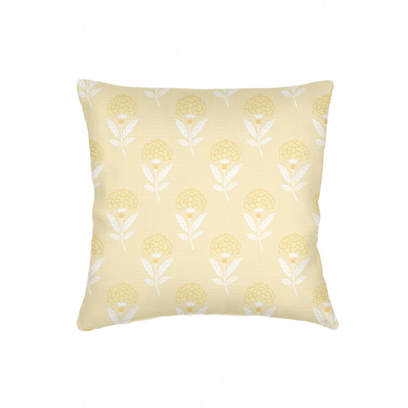 Printed Pillows Linen Pillow Cover, Yellow, Square 26", Pillow Cover Only - No Insert
