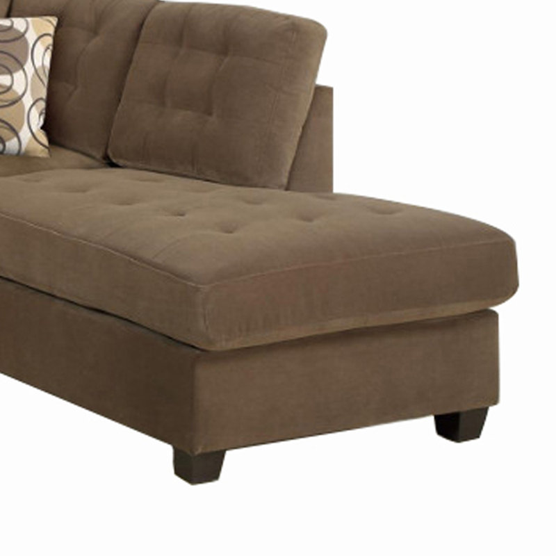 Rihann Upholstered L-Shaped Sectional Reversible, Truffle