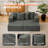 74" Chenille Sectional Sofa, Compression Modular Sofa Chaise,Sofa Bed Sleeper With 4 Pillows, No Assembly Needed-1166530742