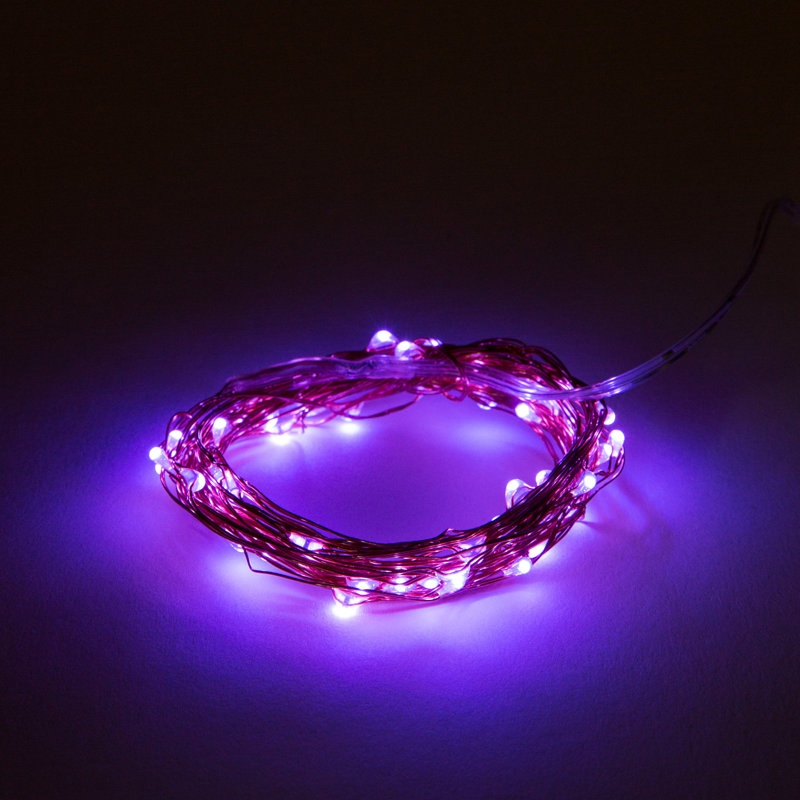 Guirlande de 20 lumières DEL Stollings, Mauve