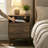  Mid-Century Modern Nightstand Set with Open Shelf and Charging Station Set of 2-1258206355