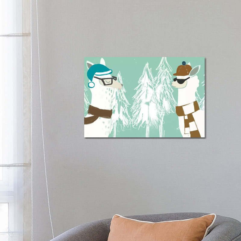 Bundle Up Llama IV 1 Piece Wrapped Canvas Wall Art, 45.72cm H x 66.04cm W