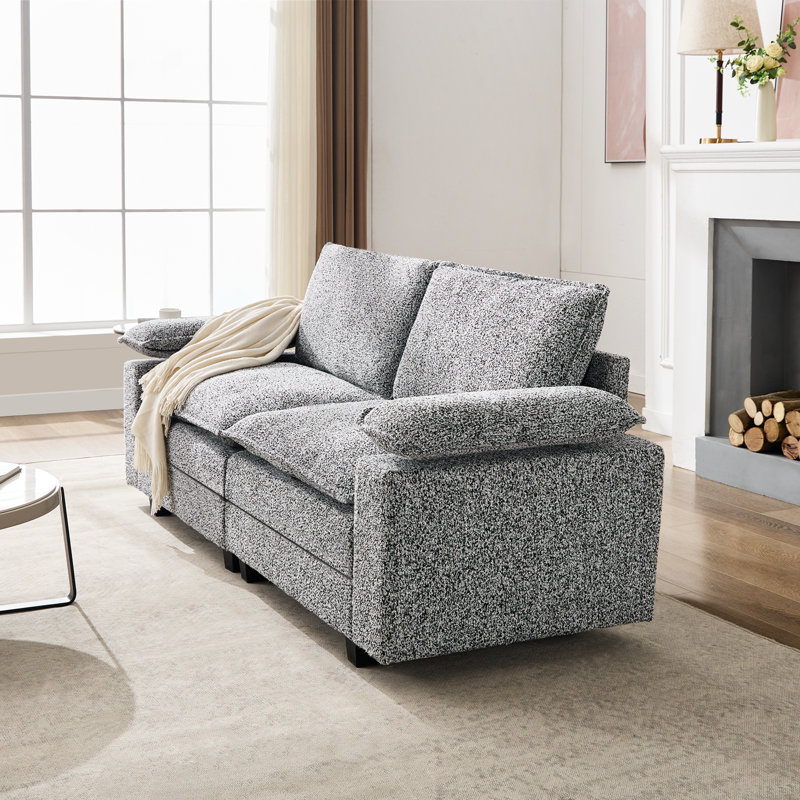 84” Upholstered Cloud Sofa, Gray