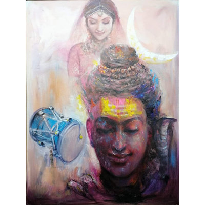 Lord Shiva And Gangotri Painting | Acrylic On Canvas