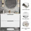 Meuble-lavabo 30 po avec lavabo en céramique - Meuble-lavabo flottant mural blanc avec tiroirs-154051277