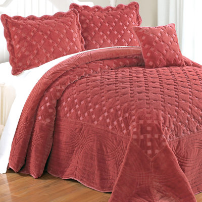 Solid Colour Coverlet with Pillow Shams Included